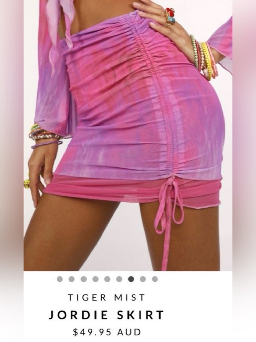Tiger Mist Pink & Purple Tie-Dye Jordie skirt